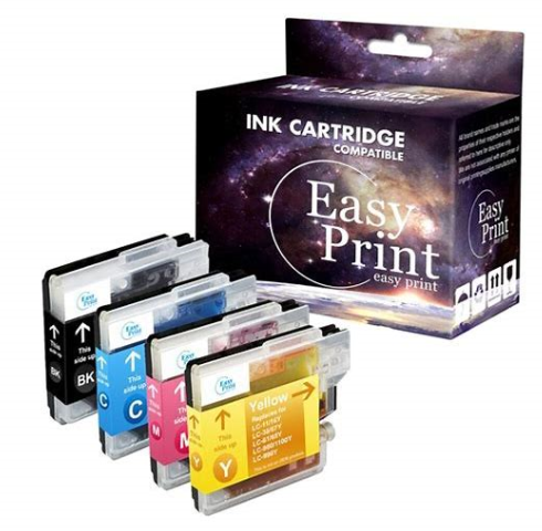 4-Pack Compatible LC61 Ink Cartridges – For DCP-6690CW, DCP-J125, DCP-J140W, MFC-J220, 5890CN