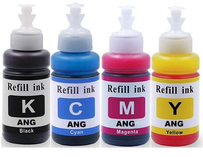 Universal Refill Ink Kit for Inkjet Printers – 100ml Each (CMYK, 4 Bottles)